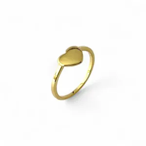 Anel Coração Liso Banhado a Ouro 18K