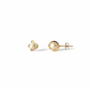 Brinco Pérola Detalhe Banhado a Ouro 18K