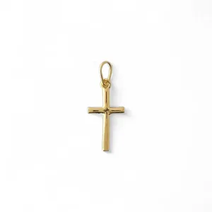 Pingente Cruz  Banhado a Ouro 18K Crucifixo Liso- 2cm
