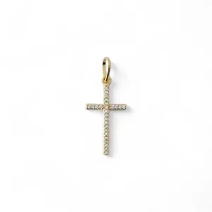 Pingente Cruz  Banhado a Ouro 18k Micro Zircônia