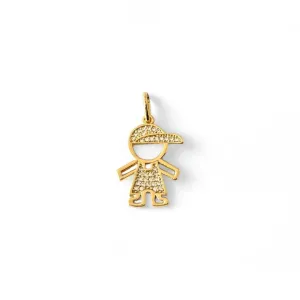 Pingente Menino Banhado a Ouro 18k com Zircônias
