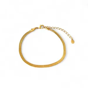 Pulseira Fita Banhada a Ouro 18K - 3mm