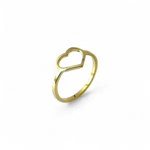 Anel Coração Vazado Banhado a Ouro 18k