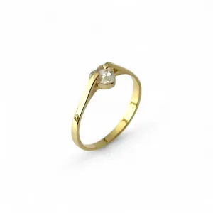 Anel Zircônia Coração Banhado a Ouro 18K