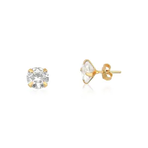 Brinco Banhado a Ouro 18k com Zircônia - 8mm