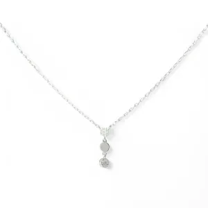 Colar Círculos Prata 925 3 Círculos Liso/Zircônias