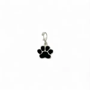 Pingente Berloque Pata Prata 925 Preto Cachorro Gato