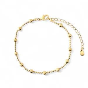 Pulseira Bolinhas Banhada a Ouro 18k com Bolas Lisas