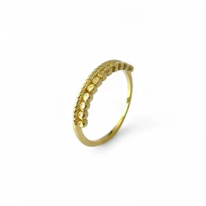 Anel Duplo Detalhes Banhado a Ouro 18k