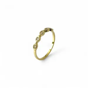 Anel Gominhos Banhado a Ouro 18k Zircônia