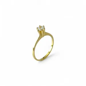 Anel Solitário Banhado a Ouro 18K