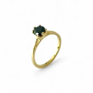 Anel Solitário Banhado a Ouro 18k Zircônia Preta