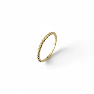 Anel Trançado Banhado a Ouro 18k