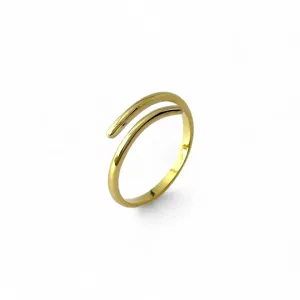 Anel Uma Linha Aberto Banhado a Ouro 18k