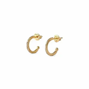 Brinco Argola Aberta Banhado a Ouro 18K  Micro Zircônia