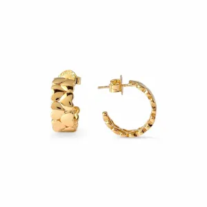 Brinco Argola Aberta Coração Liso Banhada a Ouro 18k