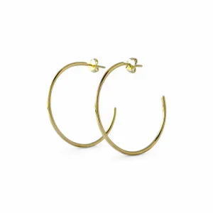 Brinco Argola Aberta Lisa Banhada a Ouro 18K