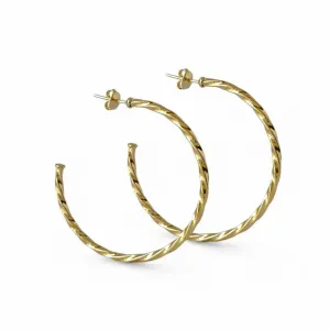 Brinco Argola Banhada a Ouro 18k Aberta Torcida 4,5cm