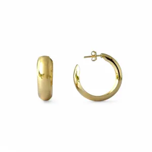 Brinco Argola Banhada a Ouro 18k Larga Lisa - 2,5cm