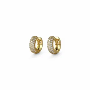 Brinco Argola Banhado a Ouro 18k 3 Linhas de Zircônias