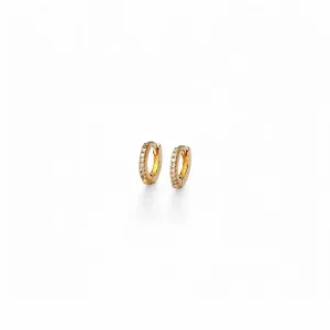 Brinco Argola Banhado a Ouro 18k Uma Linha Micro Zircônia