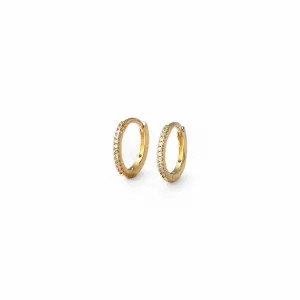 Brinco Argola Banhado a Ouro 18k  Zircônias