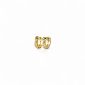 Brinco Argola Banhado Ouro 18K  1 Linha Zircônias - 0,9cm
