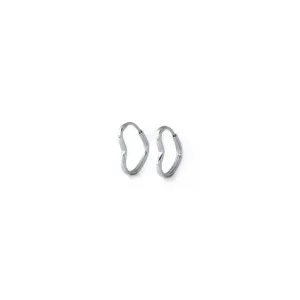 Brinco Argola Coração Prata 925 Vazado - 1,5cm