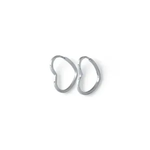Brinco Argola Coração Prata 925 Vazado - 1,7cm