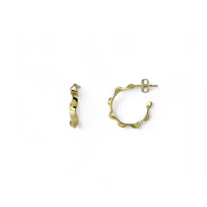 Brinco Argola Ondas Banhado a Ouro 18k