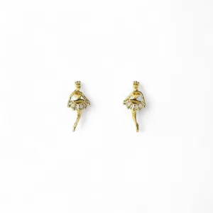 Brinco Bailarina Banhado a Ouro 18k com Zircônias