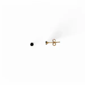 Brinco Banhado a Ouro 18k com Zircônia Preto - 3mm