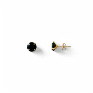 Brinco Banhado a Ouro 18k com Zircônia Preto - 8mm