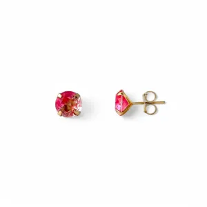 Brinco Banhado a Ouro 18k com Zircônia Rosa - 10mm