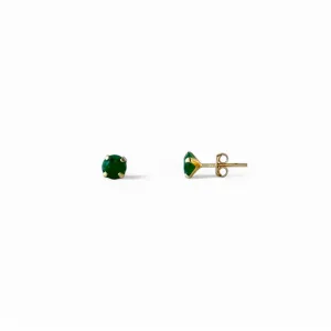 Brinco Banhado a Ouro 18k com Zircônia Verde - 6mm