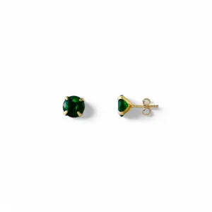 Brinco Banhado a Ouro 18k com Zircônia Verde - 8mm