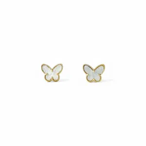 Brinco Borboleta Van Cleef Banhado a Ouro 18k Madrepérola
