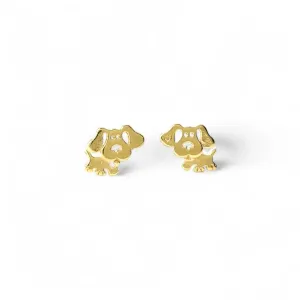 Brinco Cachorro Banhado a Ouro 18K