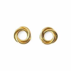Brinco Circulo Entrelaçado Banhado a Ouro 18k