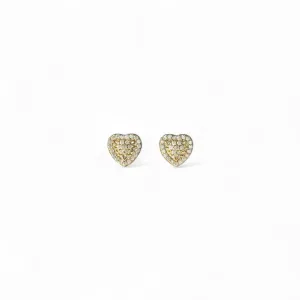 Brinco Coração Banhado a Ouro 18k Cravejado com Zircônias