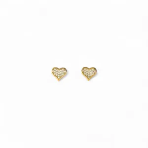 Brinco Coração Banhado a Ouro 18k Cravejado com Zircônias