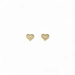 Brinco Coração Banhado a Ouro 18k Cravejado com Zircônias