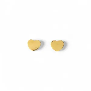 Brinco Coração Liso Banhado a Ouro 18K -9mm