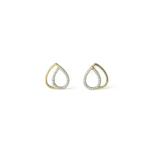 Brinco Gota Banhado a Ouro 18k Lisa/Zircônias