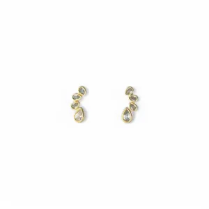 Brinco Gotas Banhado a Ouro 18k Zircônias