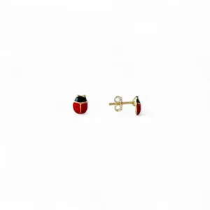 Brinco Infantil Banhado a Ouro 18k Joaninha
