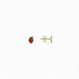 Brinco Infantil Banhado a Ouro 18K Morango