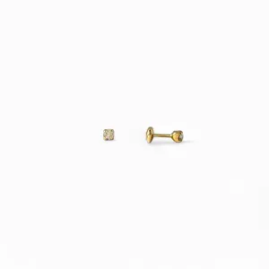 Brinco Infantil Banhado a Ouro 18k Zircônia Cristal