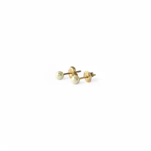 Brinco Infantil Pérola Banhado a Ouro 18k