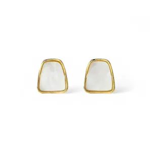 Brinco Madrepérola Banhado a Ouro 18k com Detalhe